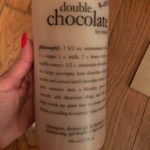 Philosophy double chocolate ice cream shampoo shower gel and bubble bath